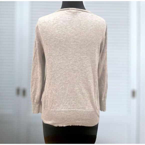 J Crew Pima Cotton Gold Zipper Pocket Cardigan Sweater Teal Blue SZ M. - Picture 3 of 8